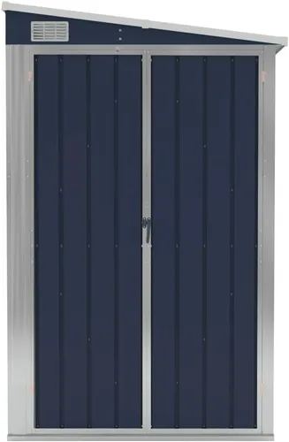Miniatura 3 de vidaXL Cobertizo montado en la pared, acero galvanizado y almacenamiento de jardín de metal para herramientas, muebles, equipos, antracita