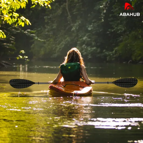 Miniatura 7 de Abahub 1 pala de kayak de carbono, remos de kayak de 90.5 pulgadas para canotaje, canoa con correa de remo gratis, eje de fibra de carbono