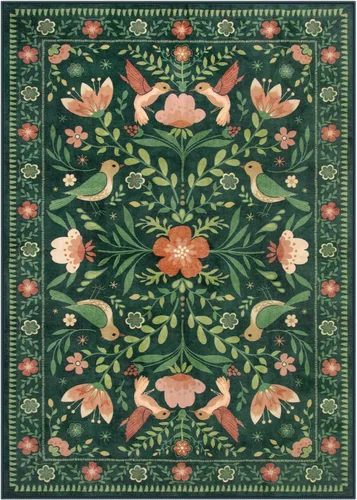 Moynesa Alfombra para sala de estar, de 5 x 7 pies, lavable, moderna, color verde cabaña, para dormitorio, comedor, alfombra estética de granja con