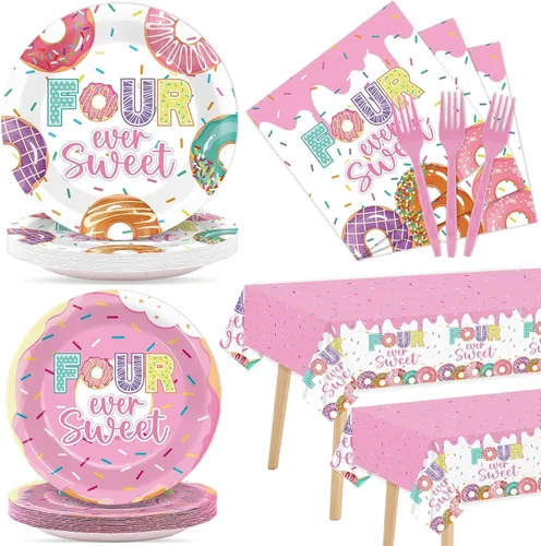 Miniatura 9 de 98 piezas de suministros de fiesta a cuadros rosa para 24 invitados, juego de vajilla a cuadros rosa y blanco, platos a cuadros, servilletas