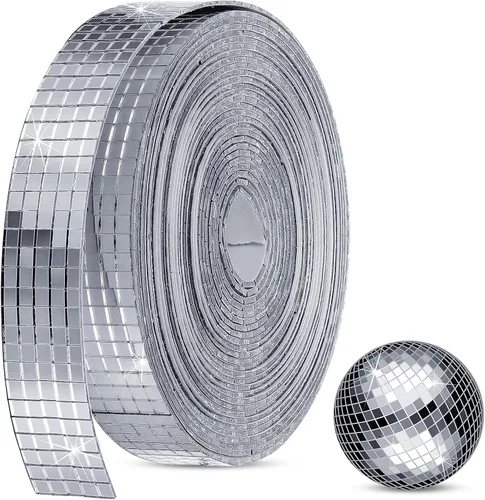 Miniatura 9 de SATINIOR 16000 piezas de azulejos de espejo de bola de discoteca autoadhesivos para manualidades, adhesivos pequeños de bola de discoteca de 5 x 5
