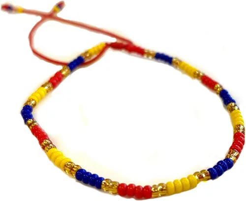 CharmsOfTheWorld Pulsera delgada hecha a mano de Medellín - Colombia Venezuela Ecuador Colores - Nudo Ajustable, hilo, no conocido