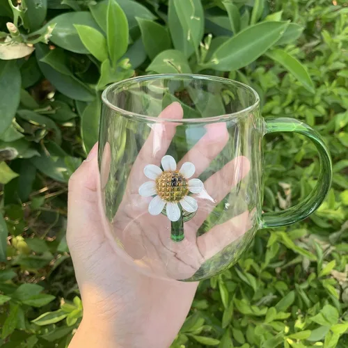 Miniatura 17 de Vasos de vidrio, patrón tridimensional transparente, bebidas de bar, taza de café helado, vaso de jugo, transparente (taza de delfin)