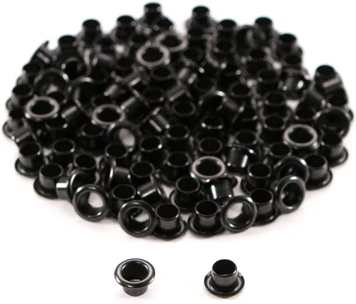 Miniatura 14 de [Paquete de 100] HolsterSmith Ojales recubiertos negros – (#6-9 de longitud) – (3/16 pulgadas de diámetro) – (fabricados en Estados Unidos) – Negro