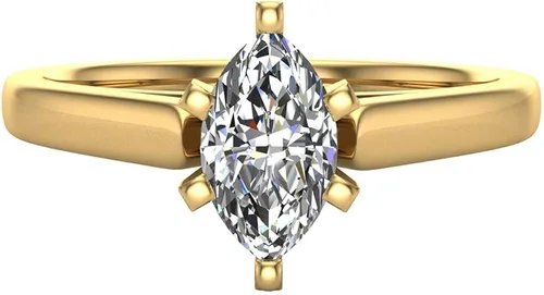 Miniatura 4 de Anillo de compromiso de diamante de corte marquesa para mujer, oro de 14 quilates de 38 quilates, engaste solitario de 6 puntas (G,VS2)