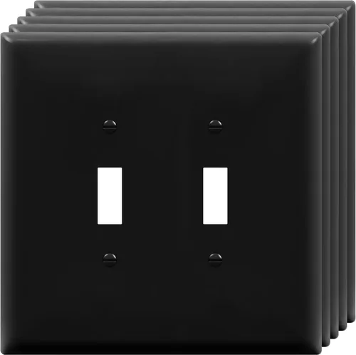 Miniatura 27 de ENERLITES Cubierta doble para interruptor de palanca, placa de pared para interruptor de luz de dos bandas, acabado brillante, 2 bandas de 5.5 x 5.5