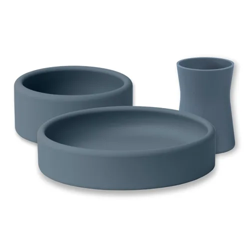 APLAINR Juego de platos de silicona, tazón y taza para bebés y niños pequeños, con peso, juego de alimentación para bebés, suministros de destete