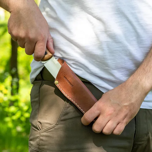 Miniatura 7 de BPSKNIVES HK4 SSH - Cuchillo de acero inoxidable de hoja fija - Cuchillos de espiga completa con funda de cuero - Cuchillos de campamento tácticos