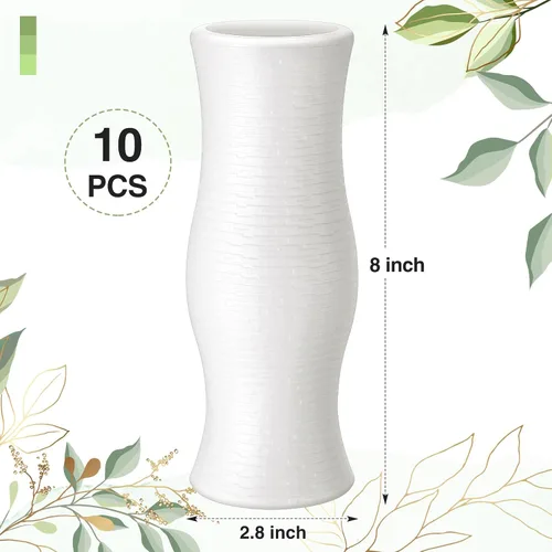 Miniatura 3 de Didaey Paquete de 10 jarrones de plástico compuesto a granel, pequeños jarrones florales bohemios para ramo de flores secas, centros de mesa