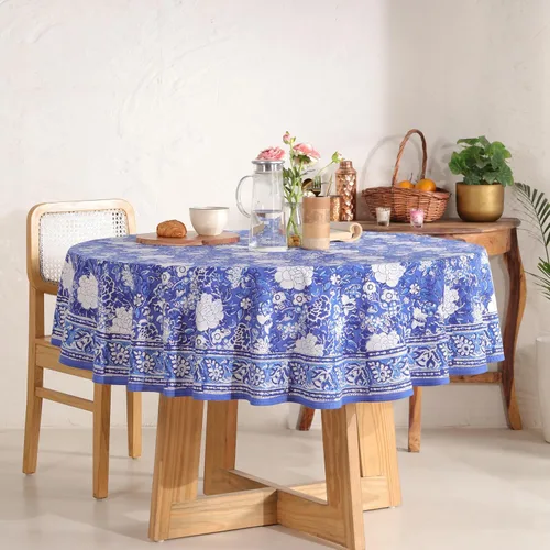 Miniatura 39 de Funda de mesa impresa a mano con diseño exquisito, tela de algodón premium, perfecta para comedor y decoración, mantel de mesa
