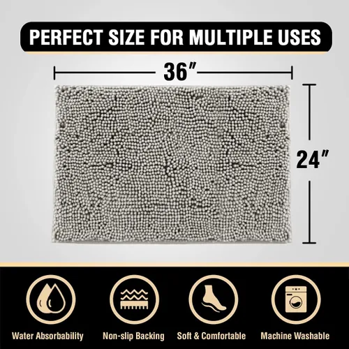 Miniatura 2 de H.VERSAILTEX Alfombra de Baño Tapete de Baño para Baño Felpilla de Lujo Alfombra de Baño Extra Suave y Absorbente Alfombras Peludas de Microfibra