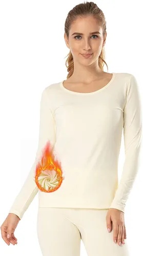 Miniatura 39 de MANCYFIT Tops térmicos para mujer, camisa con forro polar, manga larga, capa base, cuello en V