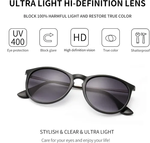 Miniatura 2 de SUNGAIT Gafas de sol redondas vintage para mujeres y hombres, estilo clásico retro