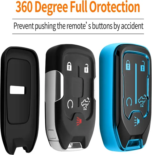 Miniatura 4 de para Chevrolet Funda para Llavero con Llavero Suave Protección Completa Funda para Llave Compatible con GMC Suburban Tahoe Silverado Terrain Yukon