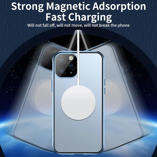 Miniatura 2 de Funda para iPhone 13 Pro, compatible con Magsafe funda de protección de cuerpo completo de 360 grados, parachoques magnético de metal de atracción +