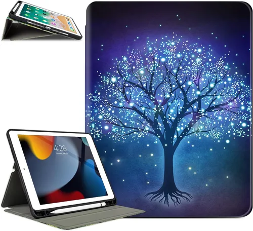 Miniatura 10 de Funda para iPad 9Th / 7Th / 8ª generación, para iPad 10.2, funda protectora a prueba de golpes, visión multiángulo, soporte ajustable, encendido