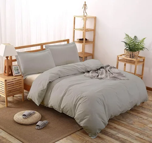 Miniatura 26 de LinenHouse Juego de funda de edredón de 3 piezas de alta calidad con cierre de cremallera y lazos en las esquinas, fundas de almohada ultrasuaves