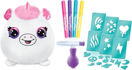Miniatura 8 de Canal Toys Personaliza el unicornio de peluche esponjoso mediano con aerógrafo. Decora, lava, repite. Personaliza tu propia felpa de arte en aerosol