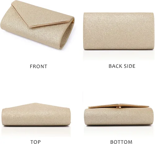 Miniatura 4 de Labair - Bolso de mano brillante para mujer Bolso para noche con purpurina Bolsas para bodas y fiestas