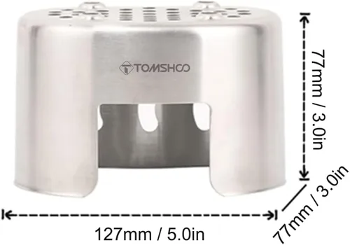 Miniatura 6 de HUIOP Soporte para tazas de cantina, soporte de taza de acero inoxidable, estufa de leña para acampar al aire libre, senderismo, picnic, barbacoa