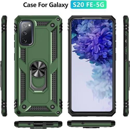 Miniatura 3 de Yiakeng Funda para Samsung Galaxy S20 FE, funda Galaxy S20 FE 5G con protector de pantalla HD, fundas protectoras de grado militar con anillo