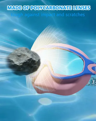Miniatura 6 de Gafas de natación para niños de 3 a 15 años con tapones para los oídos, marco grande, gafas de natación antivaho/UV para niños, niñas y bebés, 2