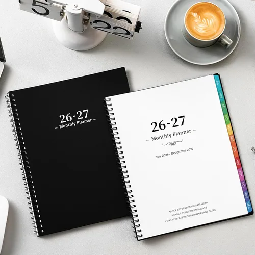 Miniatura 2 de Planificador Mensual 2026 – Planificador/Calendario 2026, enero de 2026 a diciembre de 2026, Planificadores mensuales con pestañas coloridas