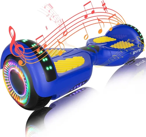 SIMATE Hoverboard - Aeropatineta Bluetooth todo terreno con luces LED y control de aplicación, regalos para niños, adultos, niñas, niños, para todas