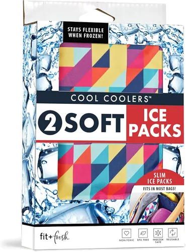 Miniatura 16 de Cool Coolers by Fit & Fresh - Paquete de 2 paquetes de hielo suave, de nailon elástico flexible, reutilizables, para loncheras y enfriadores, rayas