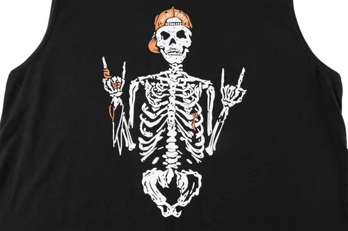 Miniatura 2 de BRUBOBO Camisetas sin mangas divertidas con estampado de calavera para mujer, cuello alto, sin mangas, camisetas de entrenamiento