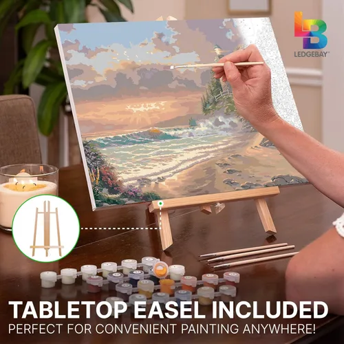 Miniatura 7 de Ledgebay - Kit de pintura por números DIY para adultos en lienzo enmarcado: kit de pintura por números de principiante a avanzado, los kits incluyen