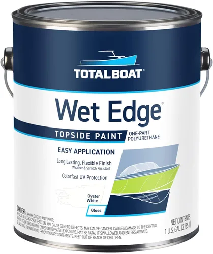 Miniatura 8 de TotalBoat Wet Edge Topside Pintura Marina de Poliuretano Premium Recubrimiento para Barcos, Casas Rodantes, Molduras Exteriores, Fibra de Vidrio