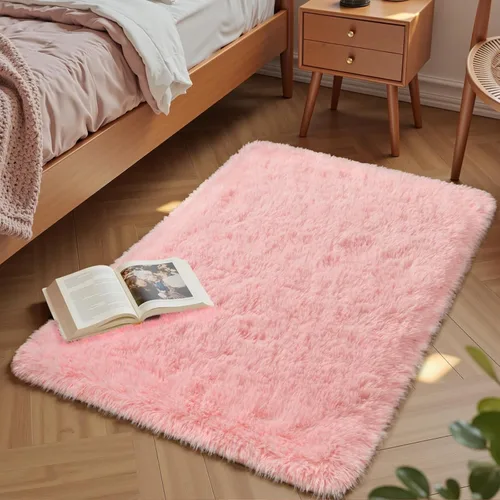 Miniatura 28 de Macgace - Alfombras pequeñas para dormitorio, 2 x 3, beige, antideslizante, alfombra de área, súper suave, de felpa esponjosa, alfombra moderna