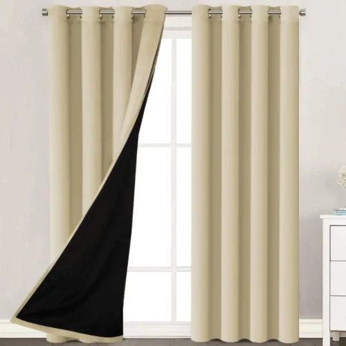 Miniatura 18 de H.VERSAILTEX Paneles de cortina 100% opacas de 45 pulgadas de largo, con aislamiento térmico, cortinas opacas con forro para dormitorio, dos capas