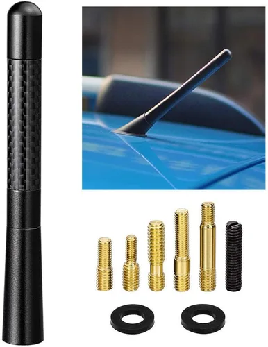 Bingfu Mástil de la antena del soporte del tejado del vehículo reemplazo de la antena del coche de la fibra de carbono de 4,