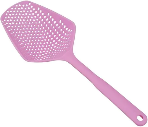 Miniatura 12 de SEIWEI Cuchara coladora grande, colador de herramientas de mango largo, cuchara de drenaje, colador de pasta resistente al calor, cocina para Azul