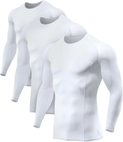 ATHLIO - Paquete de 1 o 3camisetas de compresión de manga larga con FPU 50+ para hombre, camiseta de protección para deportes acuáticos y