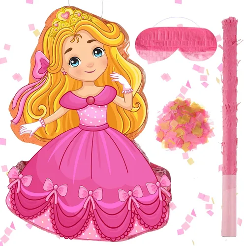 Miniatura 6 de Threan Piñata número 7, decoración de fiesta temática musical rosa y morado, juego de cumpleaños, relleno de dulces para niñas y niños de 7 años