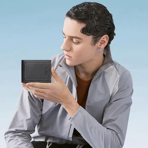 Miniatura 2 de Billetera para hombre billetera pequeña con bolsillo frontal bloqueo RFID carteras delgadas de cuero de grano superior tarjetero para tarjetas