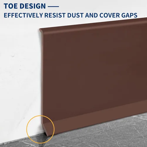 Miniatura 4 de Moldura Flexible para Zócalo de 4 Pulgadas Base de Pared de Vinilo Autoadhesiva Despegar y Pegar Base Cove de Goma Moldura de Zócalo de Pared