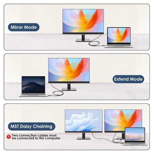 Miniatura 5 de Cable USB C a DisplayPort 8K, bidireccional, DisplayPort a USB C 4K 144Hz/2K 240Hz, compatible con Thunderbolt 4, trenzado, funciona con iPhone