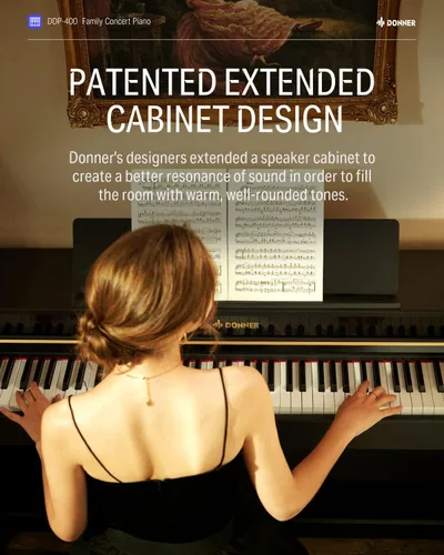 Miniatura 2 de Donner 88 teclas con teclado ponderado, piano vertical premium para principiantes a profesionales, teclado eléctrico de tamaño completo