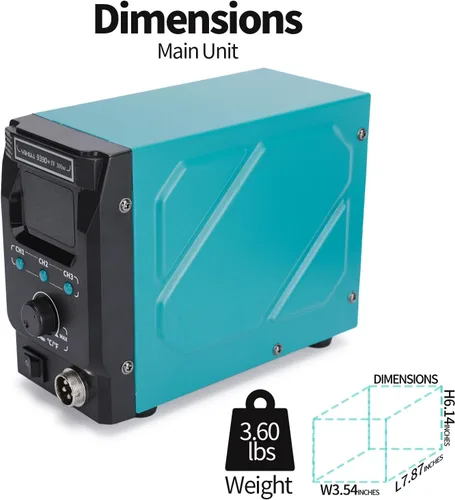 Miniatura 8 de YIHUA 939D+ IV 300W - Estación de soldadura resistente para vidrieras, estación de soldadura ajustable a temperatura con soldadura desmontable, 3