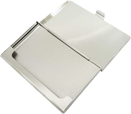 Miniatura 9 de Tarjetero de madreperla para tarjetas de presentación, cédula de identidad, tarjetas de crédito, tarjetero de viaje de metal de acero inoxidable