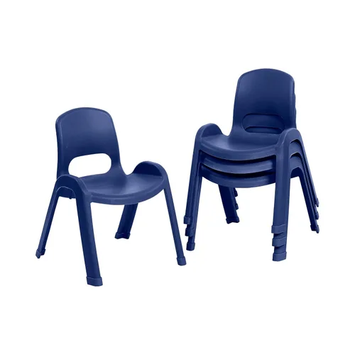 Miniatura 11 de ECR4Kids Silla apilable SitRight de plástico, 11 pulgadas, muebles de aula, negro, paquete de 4