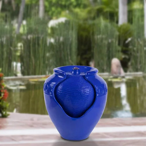 Miniatura 6 de Pure Garden - Fuente de agua para frascos, para interiores o exteriores, con aspecto de cerámica, función de agua de resina con bomba eléctrica