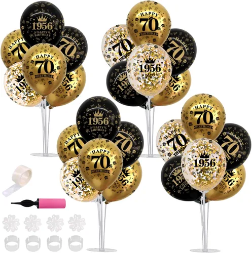 Miniatura 18 de TONIFUL Juego de 6 centros de mesa de globos de color azul marino y plateado para mesa, kit de arco de globos para decoraciones de graduación 2026