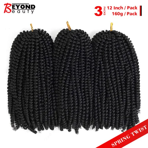 Miniatura 2 de Beyond Beauty - Trenzas de ganchillo con rizos de primavera de 12 pulgadas para Butterfly Locs Bomb Twist Crochet Hair Beyond Beauty Ombre colores 1b