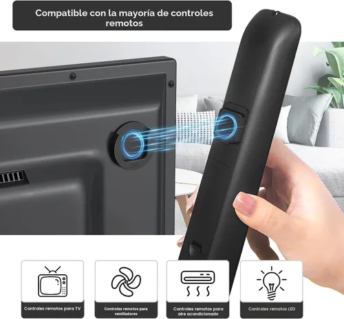 Miniatura 3 de YYILIS Soporte Magnético para Control Remoto de Montaje en Pared, Paquete de 4 Soportes para Control Remoto de TV para Ventilador/Aire Negro