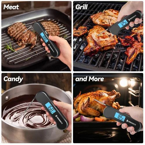 Miniatura 9 de Termómetro digital de lectura instantánea de 0.5 segundos para carne con precisión de ± 0.5 ℉, termómetro de alimentos para cocinar utensilios